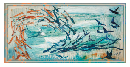 Silk Scarf "May you flow through the currents of life with ease"