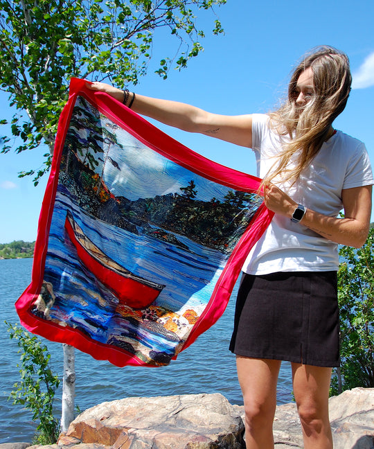 Canoe Silk Scarf - "May You" Collection